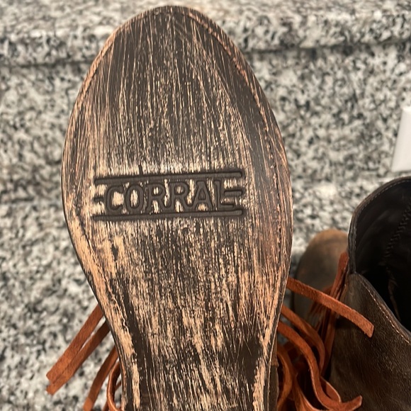 Corral Ankle Fringe Booties boots leather zip size 7 - Picture 4 of 4